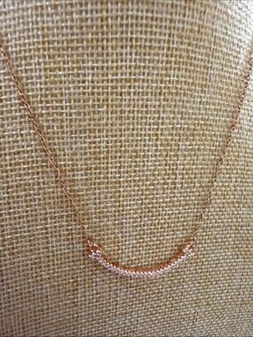 Chic Gold Rose Stainless Steel Women’s Necklace with Rhinestones Accents